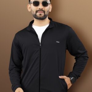 VeBNoR Men Solid Mock Collar Rapid Dry Bomber Jacket